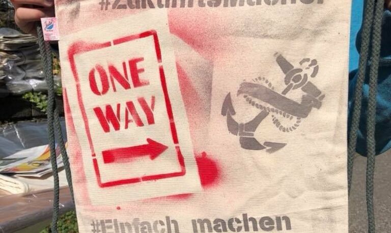 Anwendung Textilienschablone